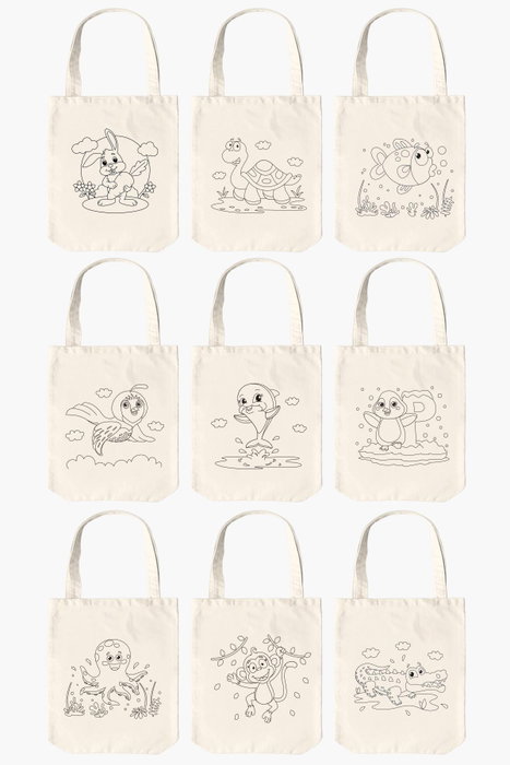 Zoozie Bags Bolso Tote Crema con Lápices de Colores